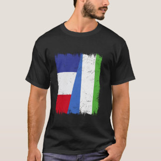 Frankrike Sierra Leone Halv Flagga Fransk Sierra L T Shirt