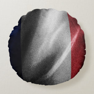 Frankrike silke flagga rund kudde