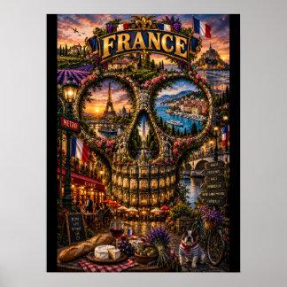 Frankrike Skalle Konsttryck | State of Mind Poster