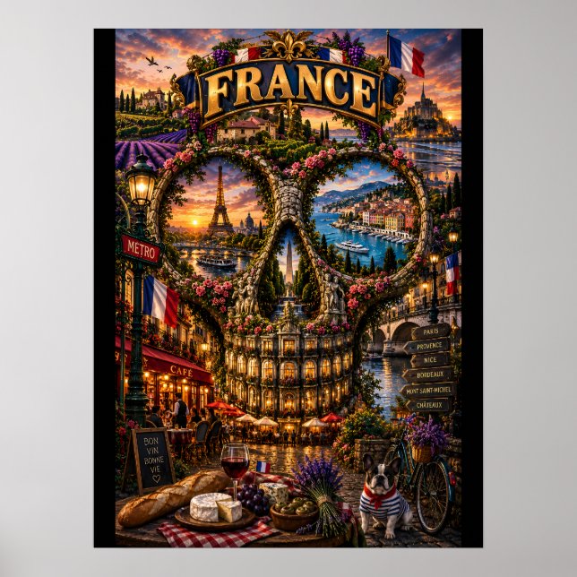 Frankrike Skalle Konsttryck | State of Mind Poster (Framsidan)