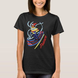 Frankrike skidresor retro vintage t-shirt