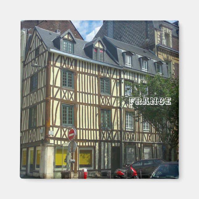 Frankrike Street Cityscape Old Byggnad Architectur Magnet (Framsidan)