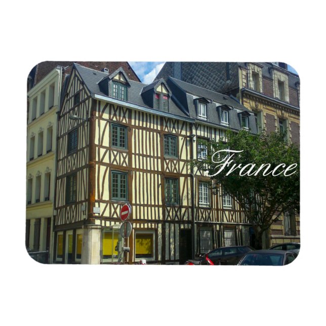 Frankrike Street Cityscape Old Byggnad Architectur Magnet (Horisontell)