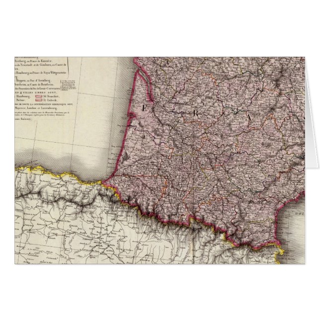 Frankrike, sydväst hälsningskort (Framsidan Horizontal)