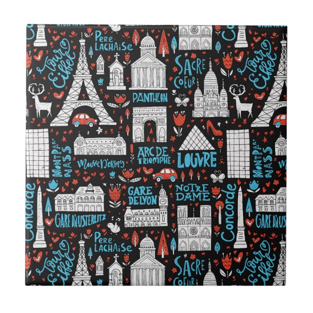 Frankrike| Symboler Mönster Kakelplatta (Framsidan)