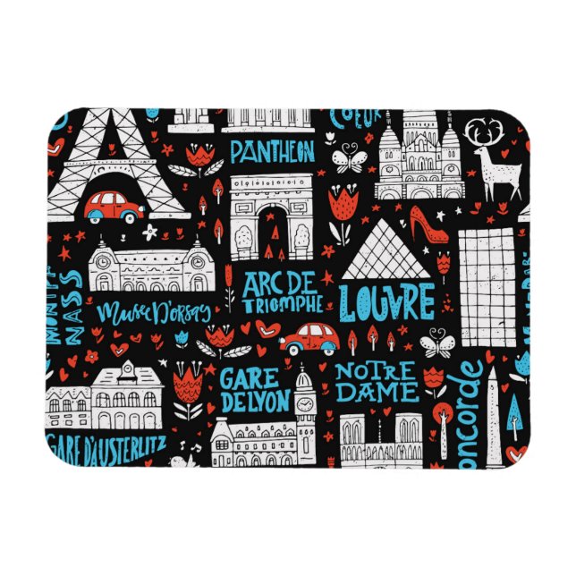 Frankrike | Symboler Mönster Magnet (Horisontell)