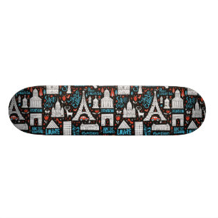 Frankrike   Symbolmönster Mini Skateboard Bräda 18,5 Cm