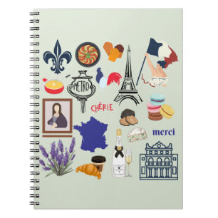 Frankrike Symbols Anteckningsbok