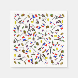 Frankrike-tema Mönster Pappersservetter