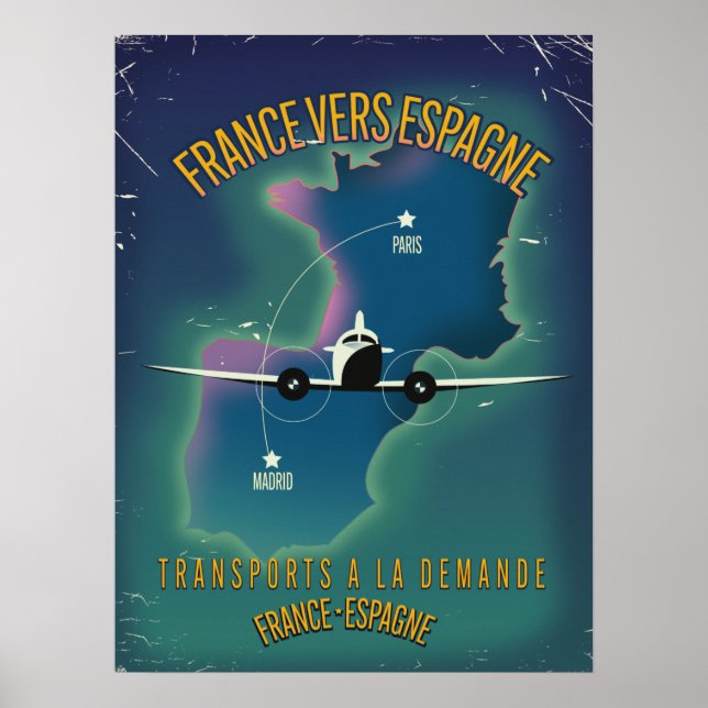 Frankrike till Spanien poster semester (Framsidan)
