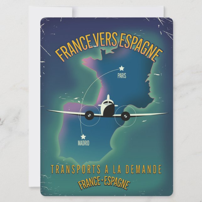 Frankrike till Spanien poster semester (Framsida)