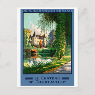 Frankrike Tourlaville Restaurerad Vintage Resaaffi Vykort