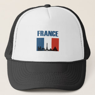 Frankrike Travel - Paris City Skyline Fransk Flagg Keps