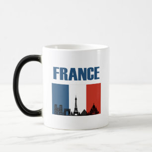 Frankrike Travel - Paris City Skyline Fransk Flagg Magisk Mugg