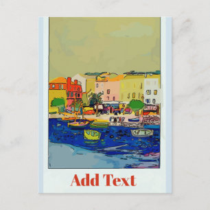 Frankrike Travel Poster Vykort