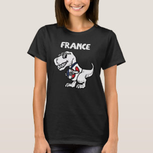 Frankrike Trex Dino Fransk Flagga Fotboll Fan Boys T Shirt