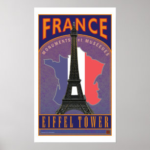 Frankrike-Tryck Poster