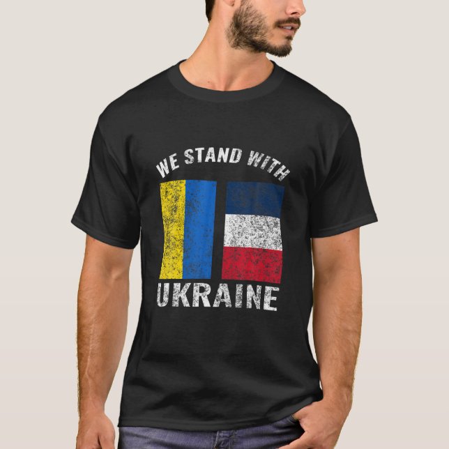 Frankrike - vi står för Ukraina T Shirt (Framsida)