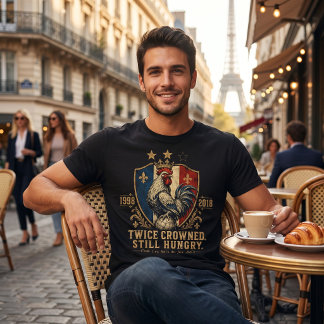 Frankrike Vintage fotbollsemblem 1998 2018 T Shirt