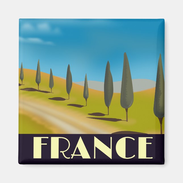 Frankrike vintage resestil affisch magnet (Framsidan)