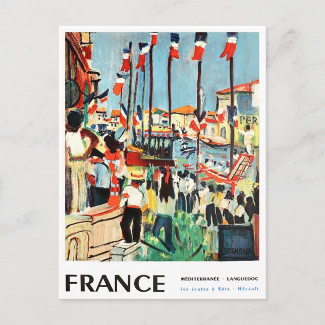 Frankrike vintage resor vykort (Framsida)