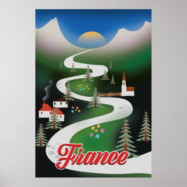 Frankrike vintage stil reseaffisch. poster (Framsidan)
