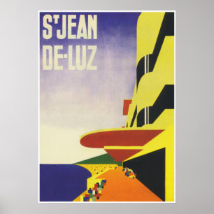 Frankrike Wall Art, Saint-Jean-de-Luz, Vintage res Poster