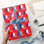 Frankrike Wrapping Papper, Fransk Flagga patriotis Presentpapper<br><div class="desc">Pappra radbyte: Fransk Flagga presenter,  omslagning och Frankrike - kärlek mitt land,  patrioter/sportfantaster</div>
