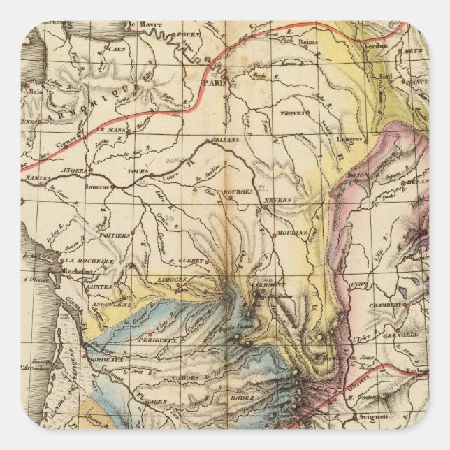 Frankrikefysik Fyrkantigt Klistermärke (Framsida)