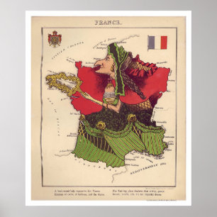 Frankrikekarikatyrkarta 1868 poster