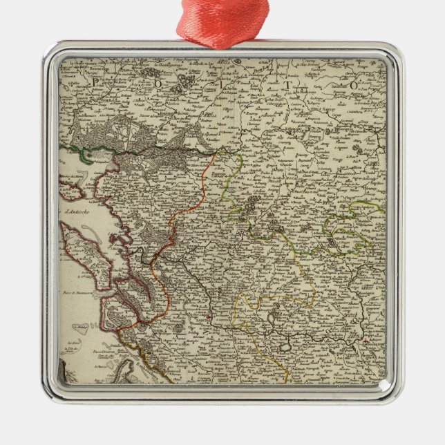 Frankriken 2 julgransprydnad metall (Framsidan)