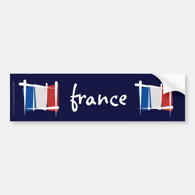 Frankriken borstar flagga bildekal (Framsidan)