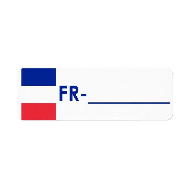 Frankriken "flaggastil " för Postcrossing Returadress Etikett (Framsidan)