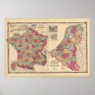 Frankriken Holland och Belgien Poster