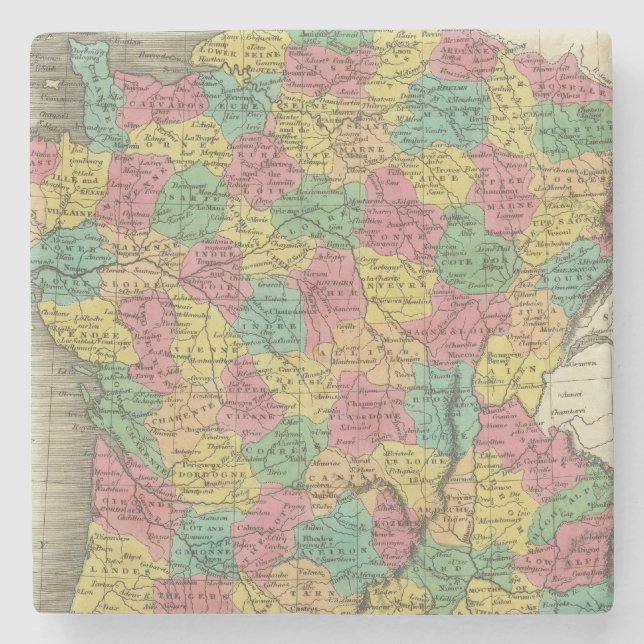 Frankriken i avdelningar underlägg sten (Framsidan)