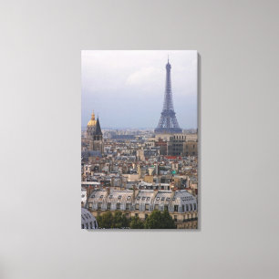 Frankriken Paris, cityscape med det Eiffel torn Canvastryck