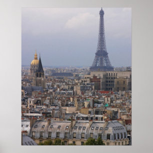 Frankriken Paris, cityscape med det Eiffel torn Poster