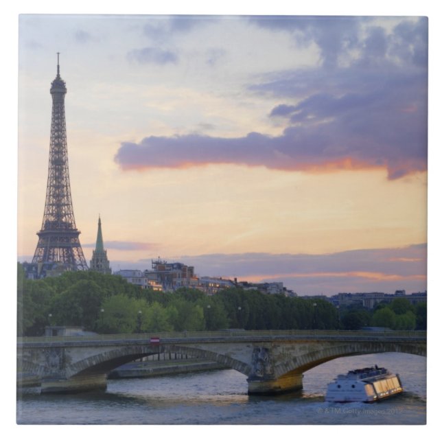 Frankriken Paris, turnerar fartyget på floden Kakelplatta (Framsidan)
