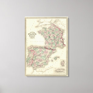 Frankriken, Spanien och Portugal Canvastryck
