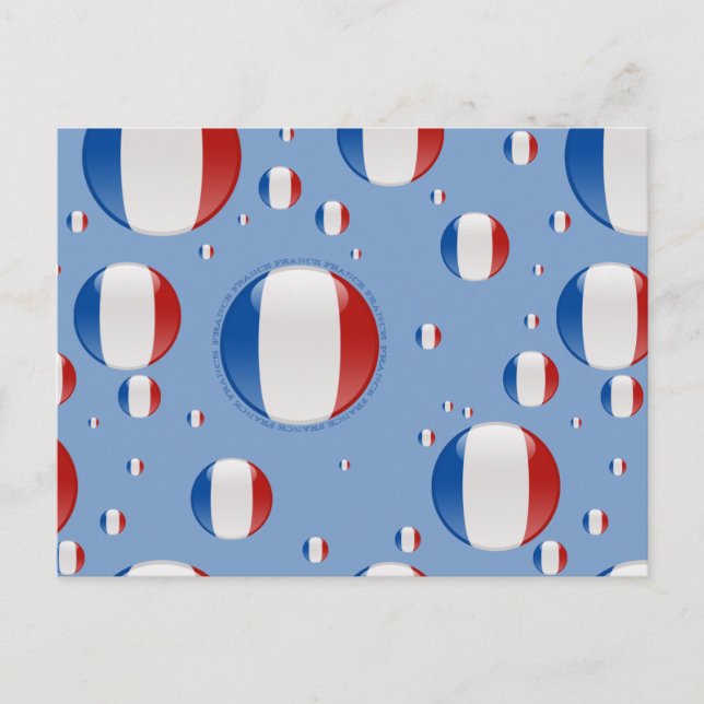 Frankrikes bubblaflagga vykort (Framsida)
