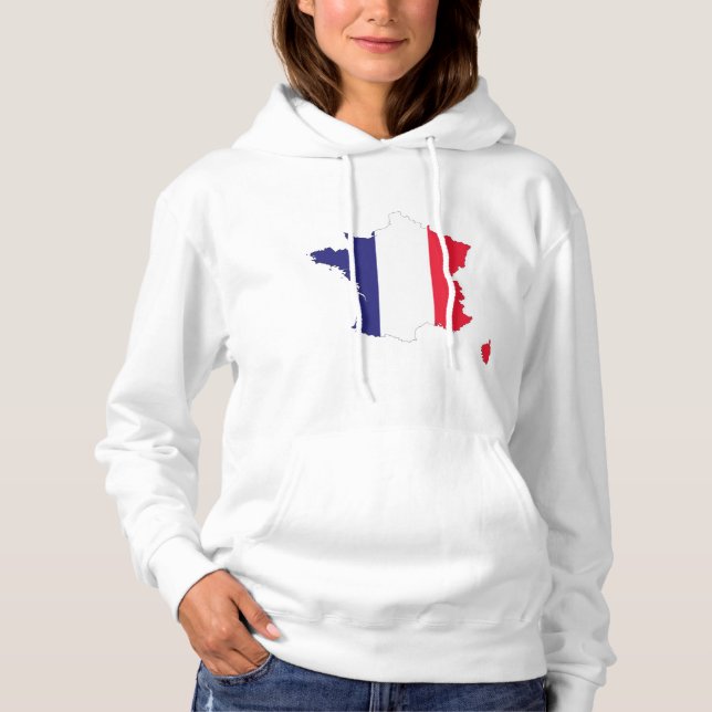 Frankrikes flagga i souvenirdesign för karta t shirt (Framsida)