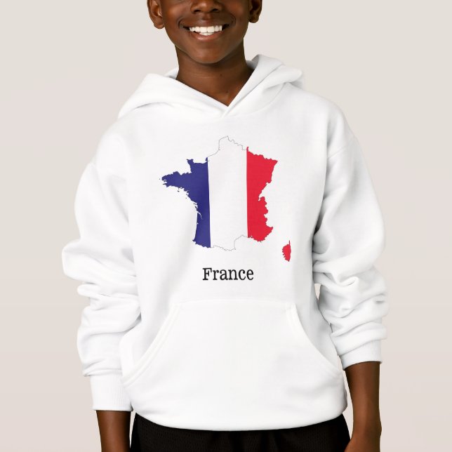 Frankrikes flagga i souvenirdesign för karta t shirt (Framsida)