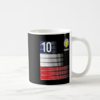 Frankrikes flagga Nummer 10 Franska fotboll män kv Kaffemugg