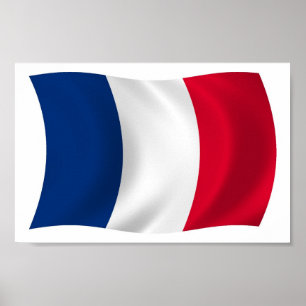 Frankrikes flaggapostertryck poster