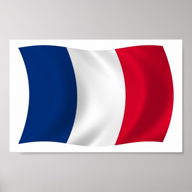Frankrikes flaggapostertryck poster (Framsidan)