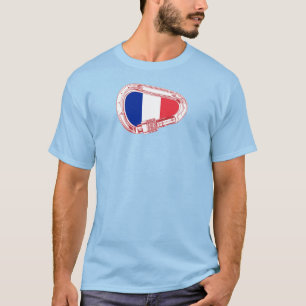 Frankrikes flaggklätterkarabinhake t shirt