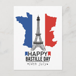 Frankriket lycklig Bastille-dagen Vykort