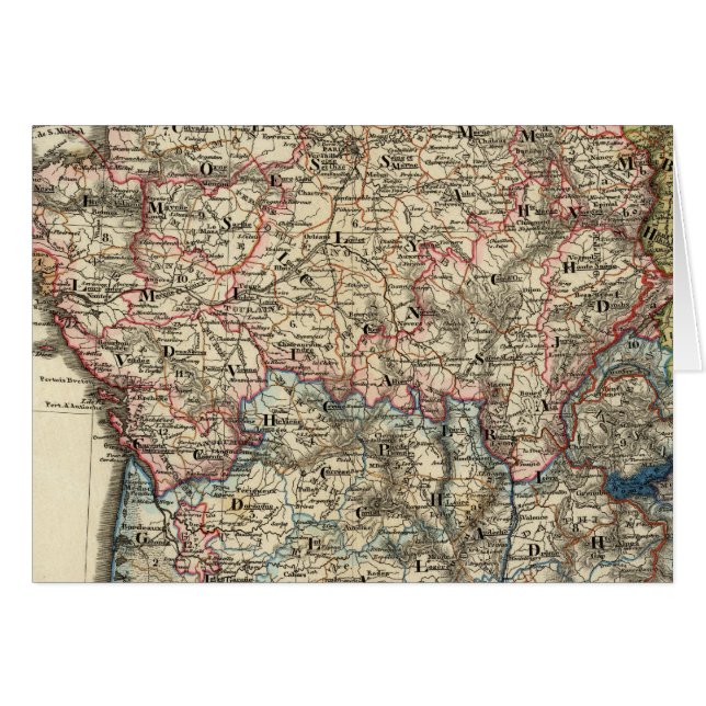 Frankrikets språkliga karta hälsningskort (Framsidan Horizontal)