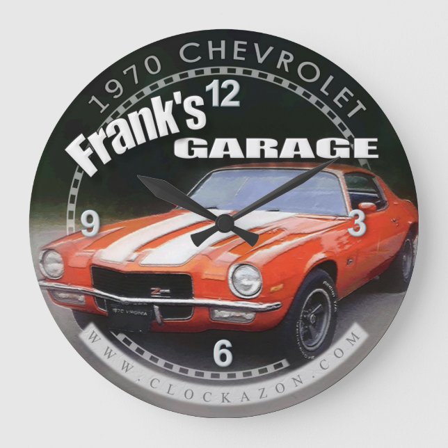 Frank's Garage Camaro Wall Clock Stor Klocka (Framsida)