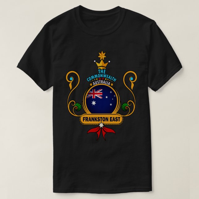 Frankston Öster suburb Pride Golden Australian Fla T Shirt (Design framsida)